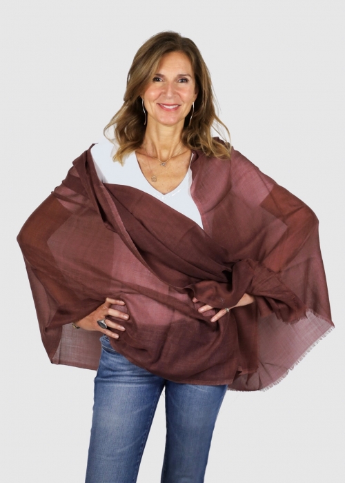 Stola In Cashmere Leggero Prugna