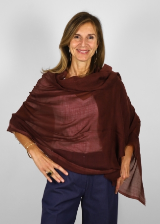 Lightweight Cashmere Stole Burgundy
