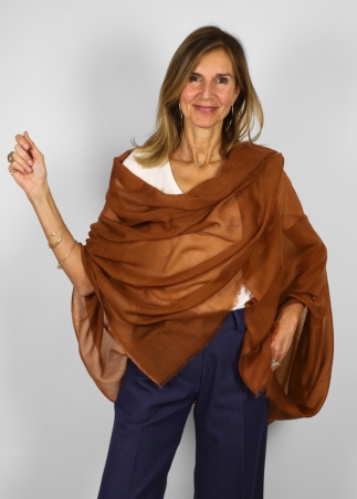 Lightweight Cashmere Stole Rust