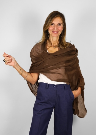 Stola in Cashmere leggero Cioccolato