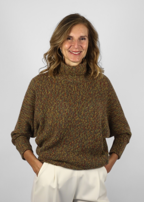 Mariaelena in pure cashmere moulinè turtleneck...