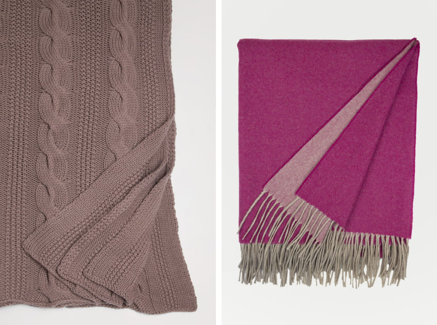 Coperte in tricot e lana merino