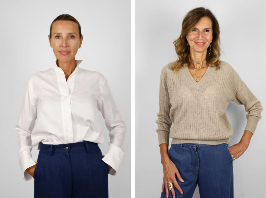 camicia su misura e maglione girocollo