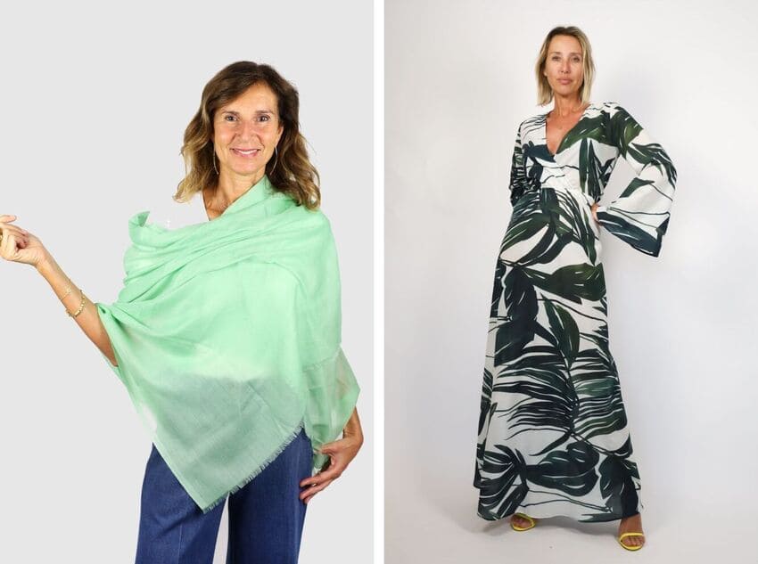 Stola e abito verde